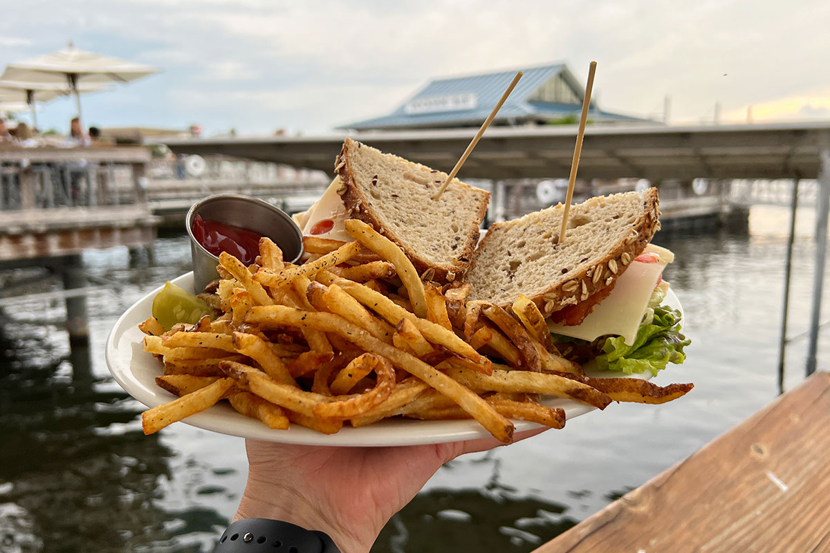 Chicken sandwich at the Boathouse at Disney Springs Walt Disney.