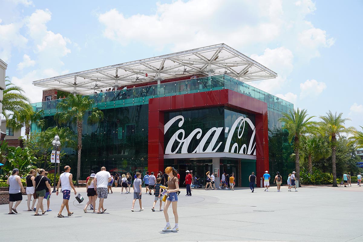 Disney Springs at Walt Disney World Coca Cola Store Exterior.