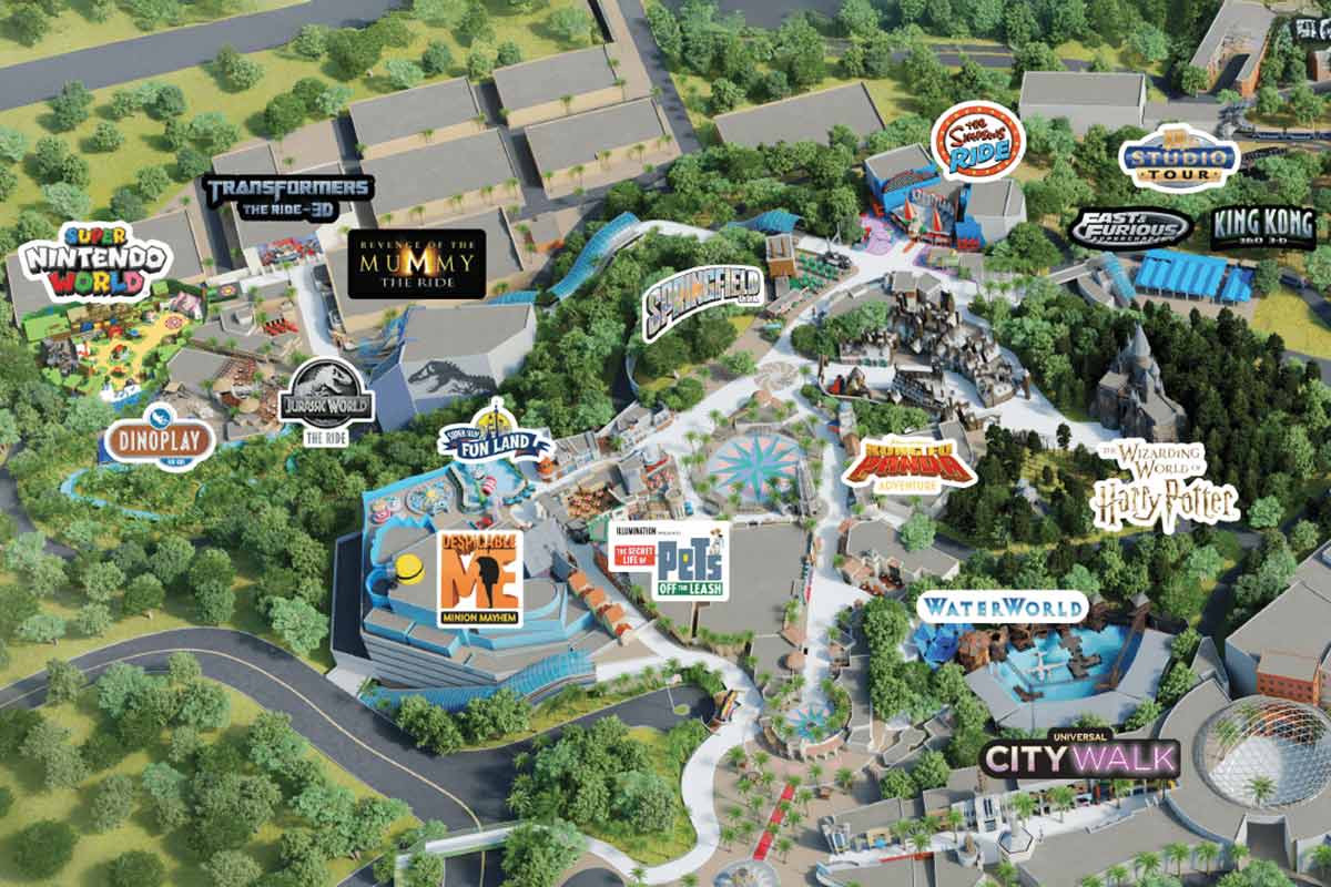 Universal Studios Hollywood Park Map.