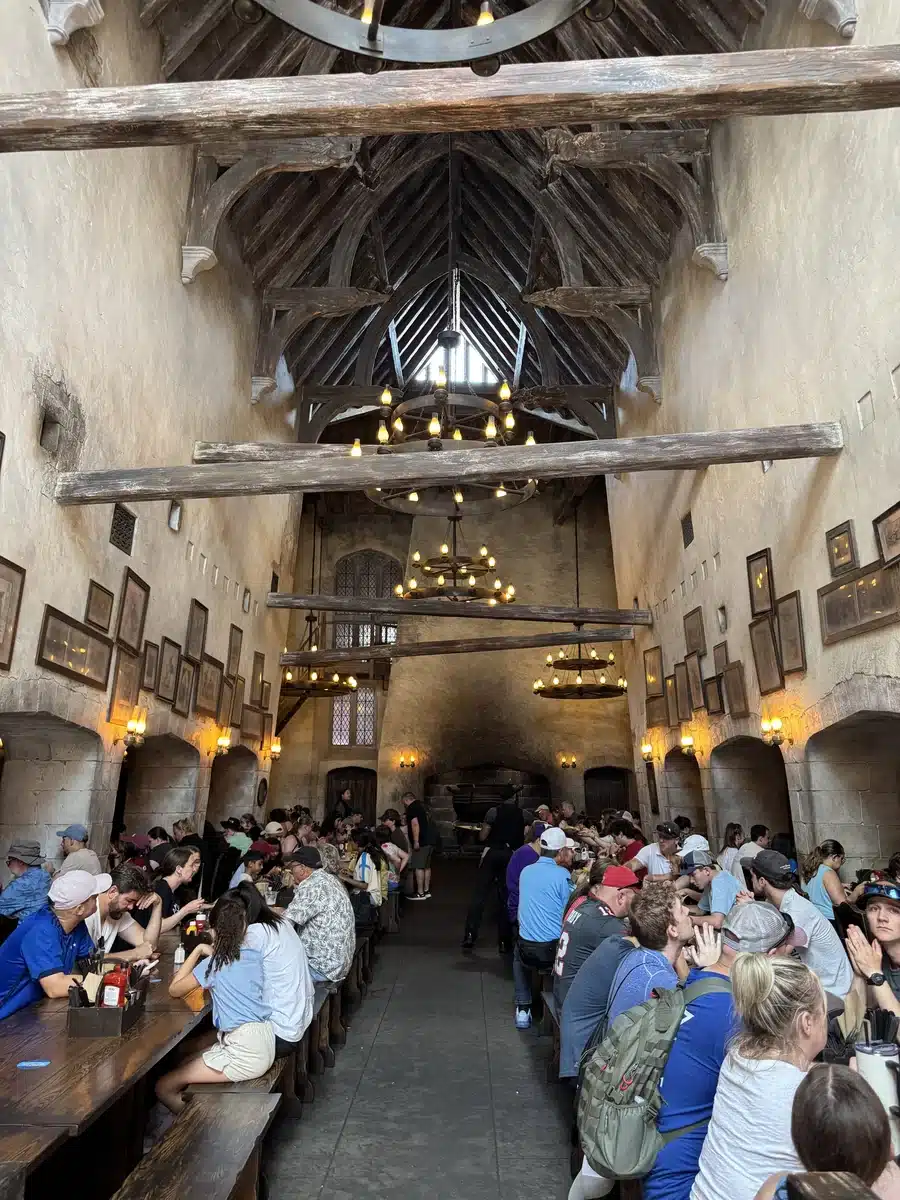 Inside Hogwarts Castle on the Forbidden Journey queue at Hogsmeade in the Wizarding World of Harry Potter at Islands of Adventure.