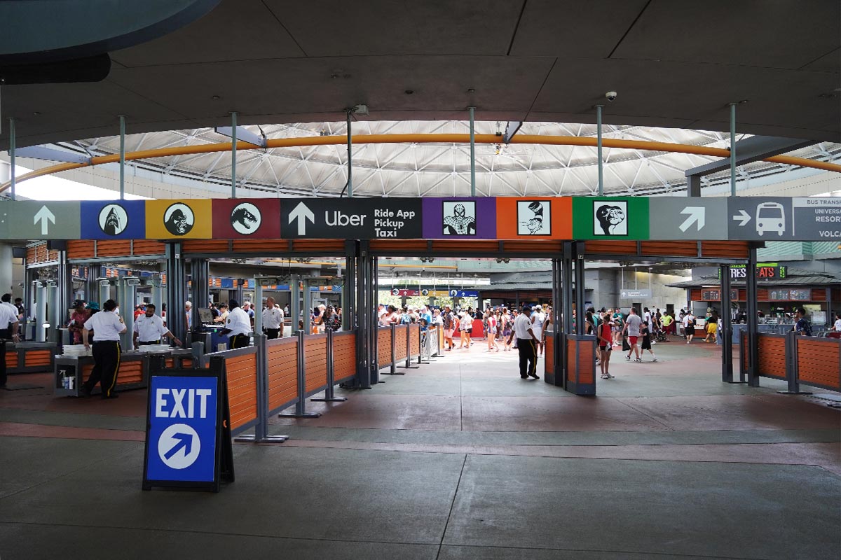 Signs for the Different parking Areas at Car at Universal Orlando.