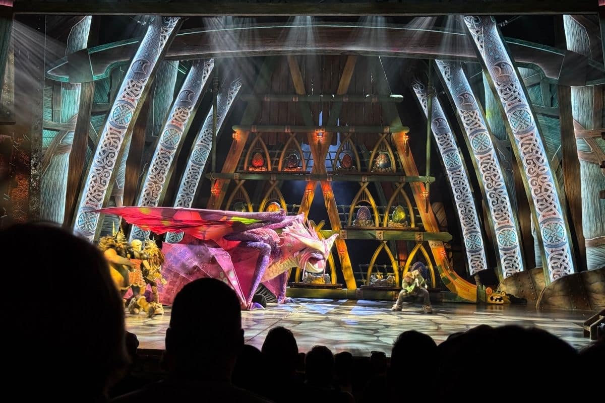 The Untrainable Dragon stage show at Isle of Berk, Epic Universe.
